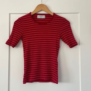 La Ligne red and white striped tee shirt XS